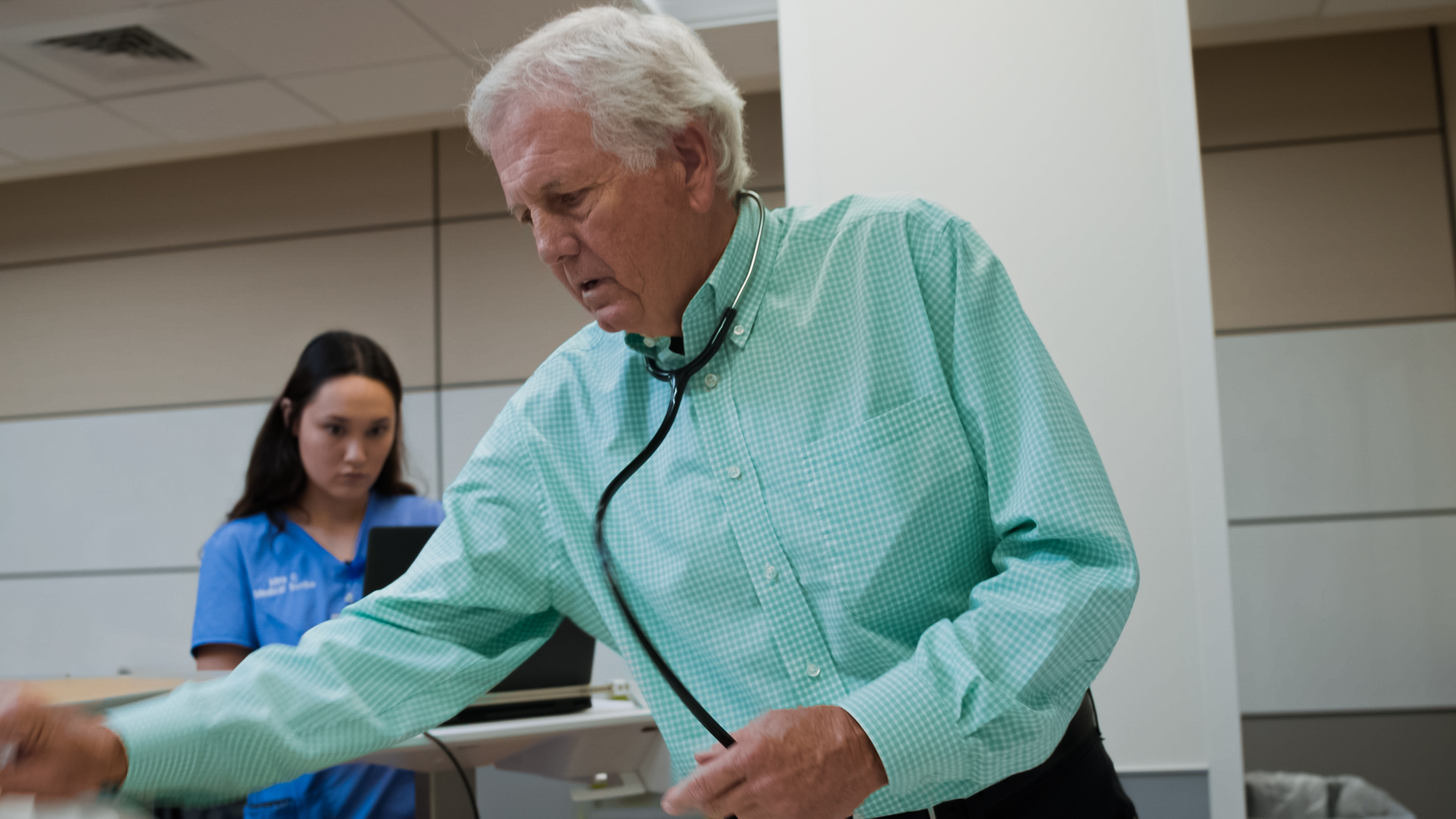 A clinician and Propel scribe during a patient visit