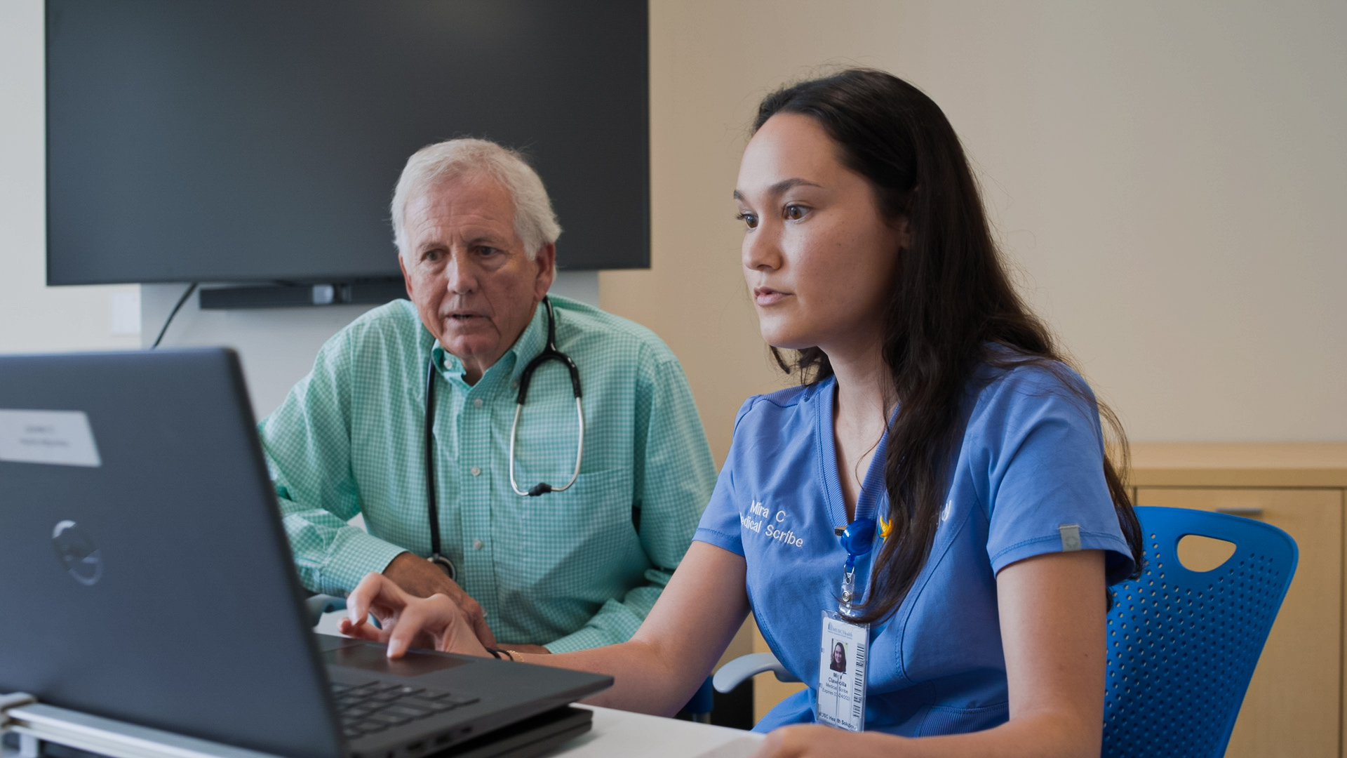 A Propel Fellow training alongside a physician